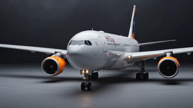 The Airbus A330-200 on stand, seen from the front quarter.